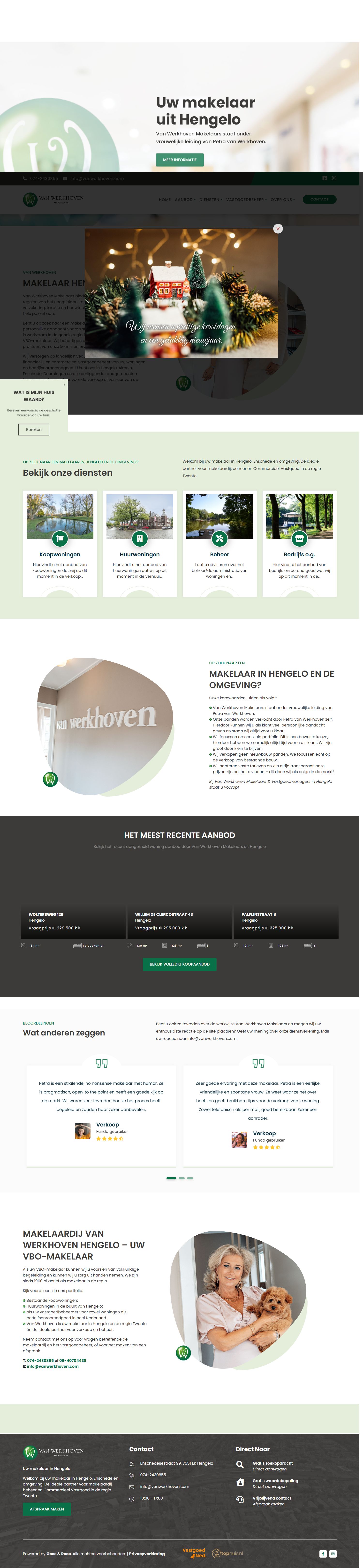 Screenshot van de website van www.vanwerkhoven.com