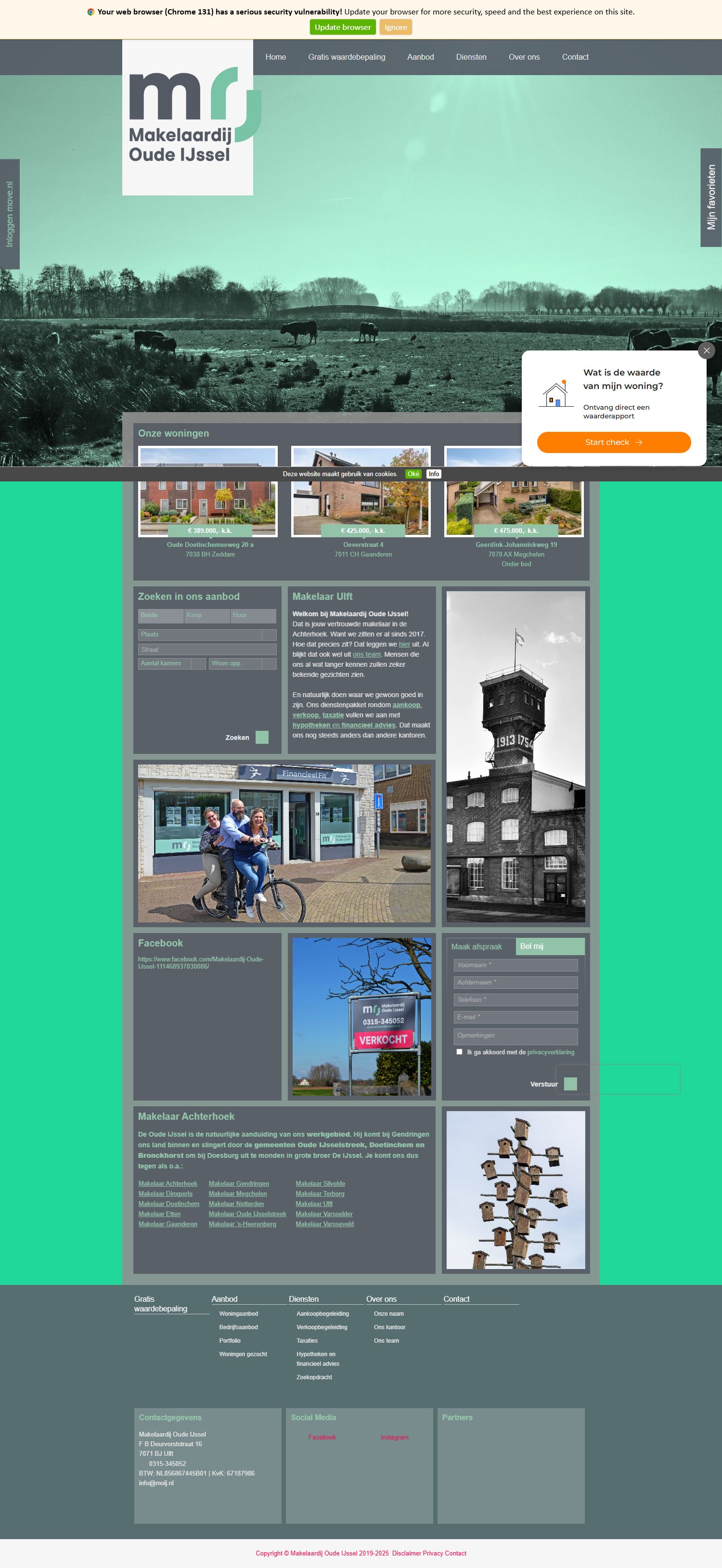 Screenshot van de website van www.makelaardijoudeijssel.nl