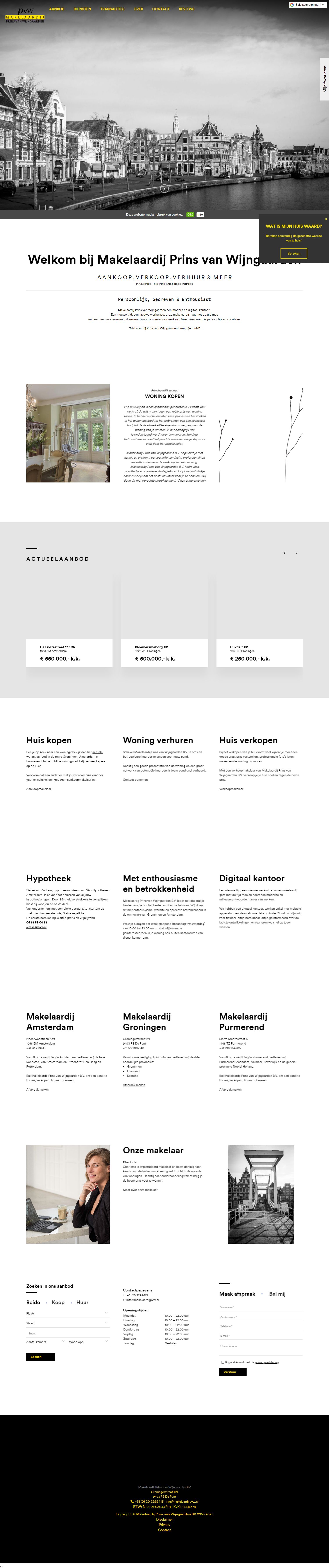 Screenshot van de website van www.makelaardijpvw.nl