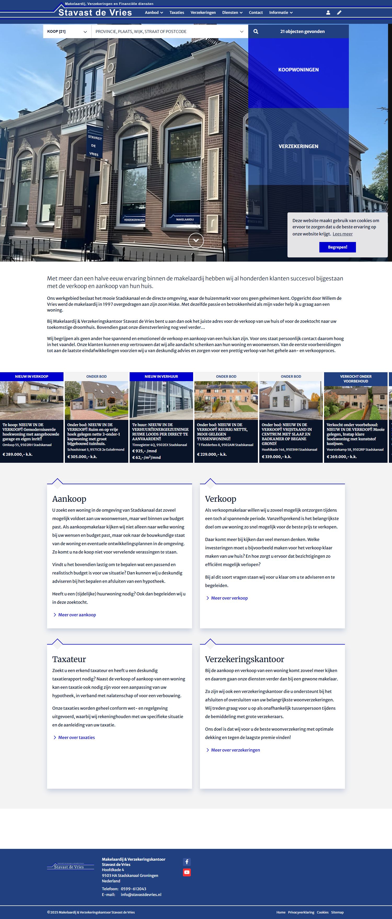 Screenshot van de website van www.stavastdevries.nl