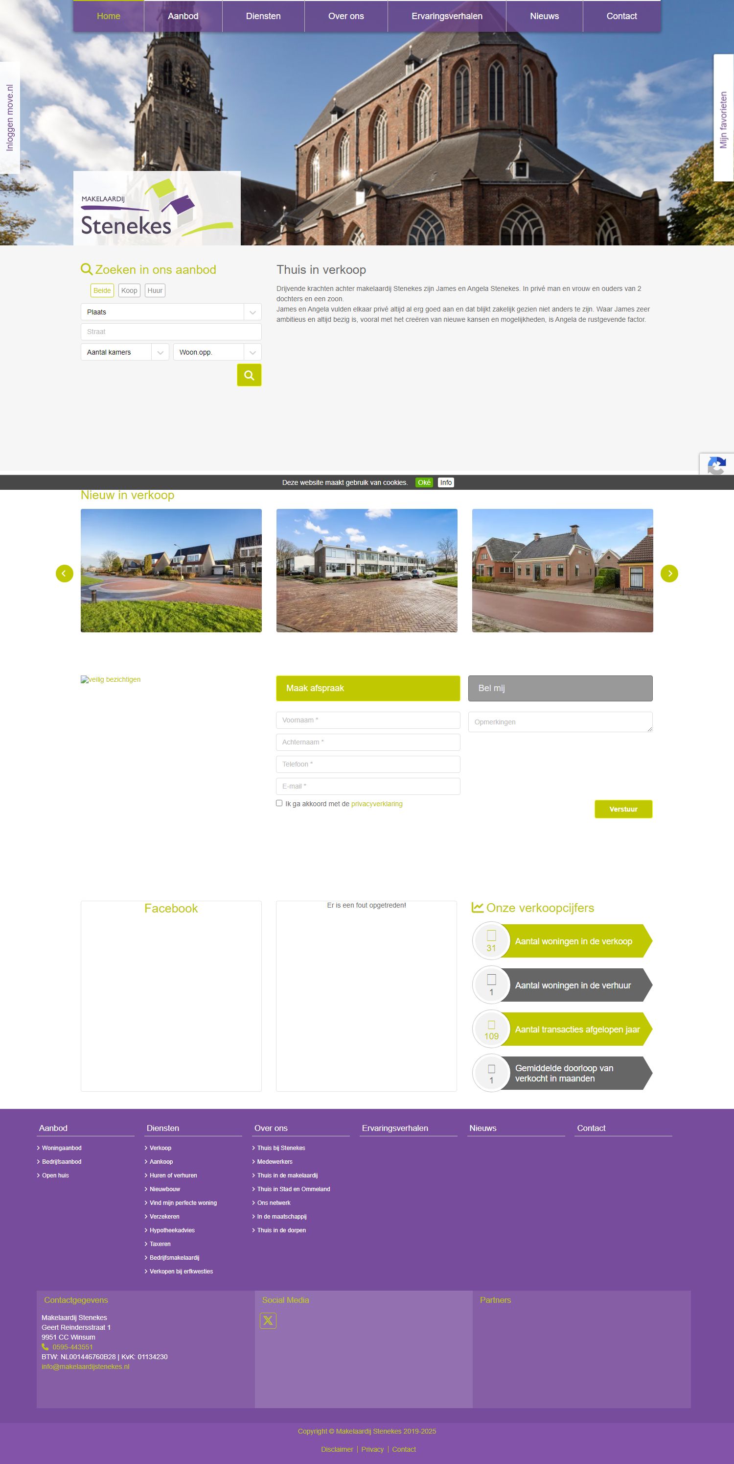 Screenshot van de website van www.makelaardijstenekes.nl