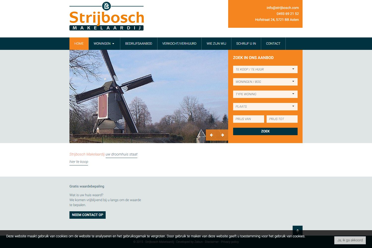 Screenshot van de website van www.strijbosch.com