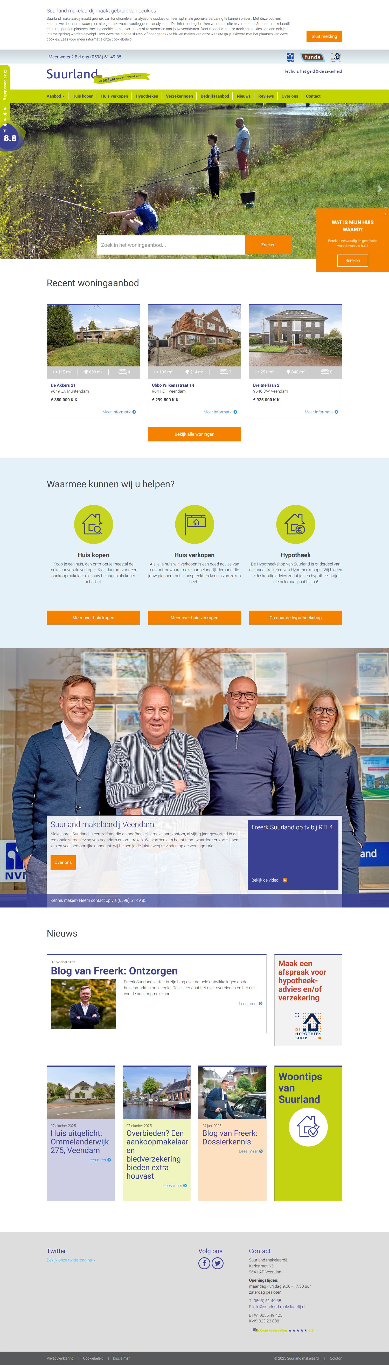 Capture d'écran du site web de www.suurland-makelaardij.nl