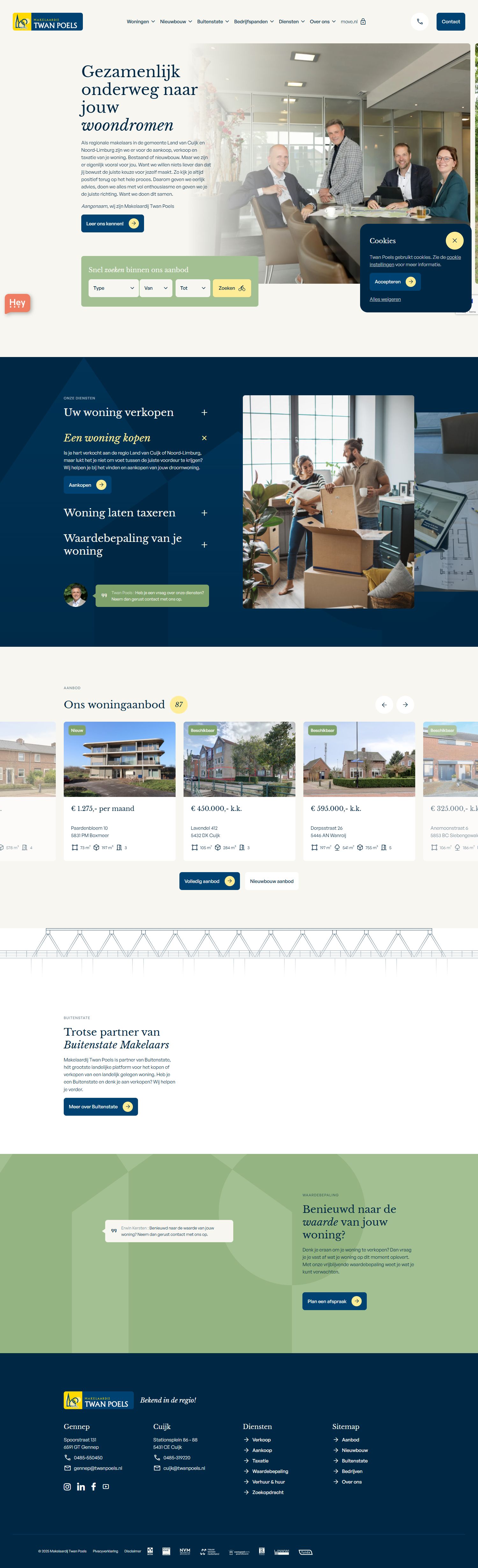 Screenshot van de website van www.twanpoels.nl