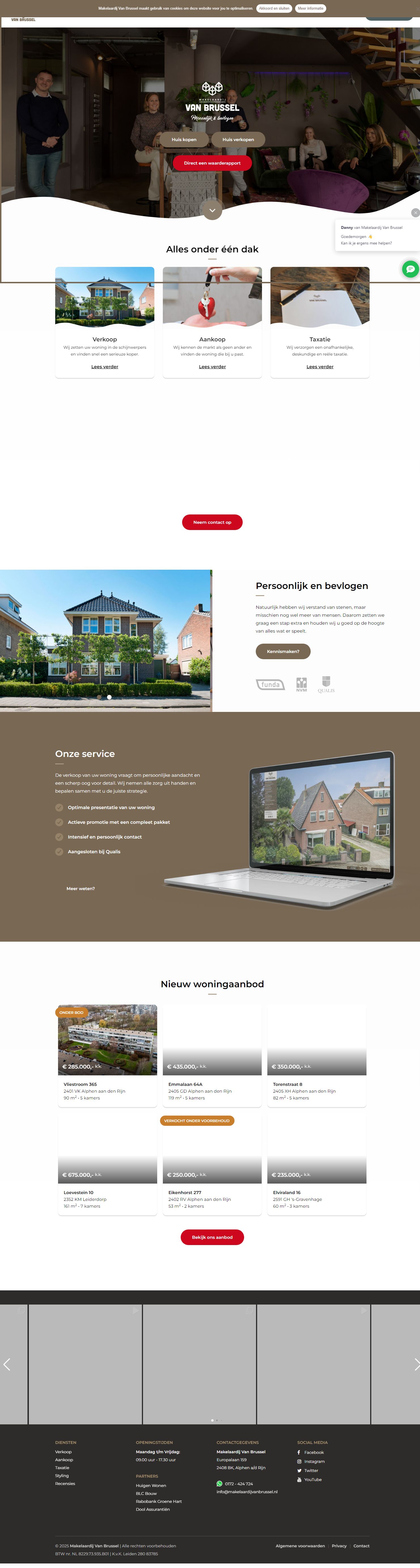 Screenshot van de website van www.makelaardijvanbrussel.nl