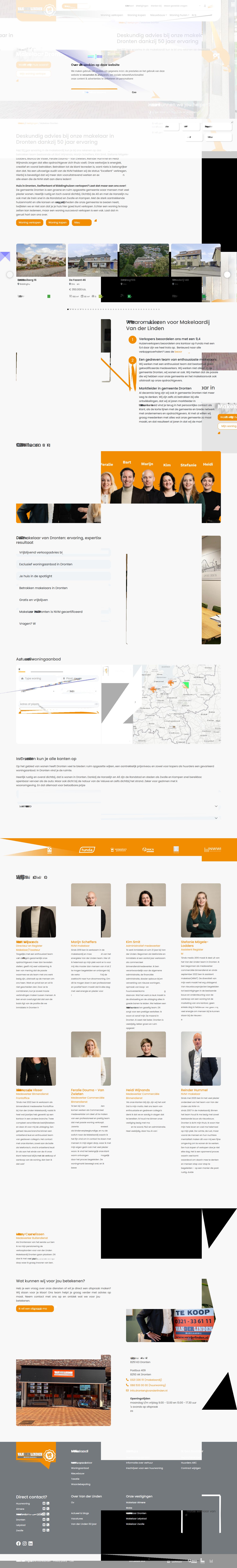 Screenshot der Website von www.vanderlinden.nl
