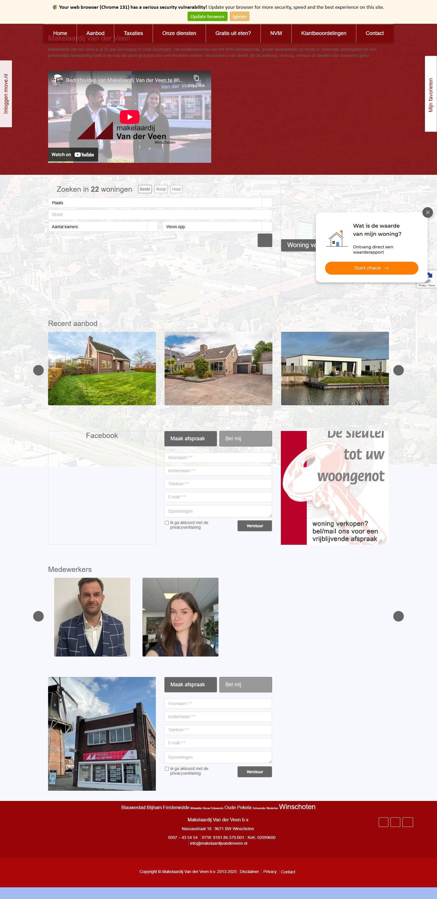 Capture d'écran du site web de www.makelaardijvanderveen.nl