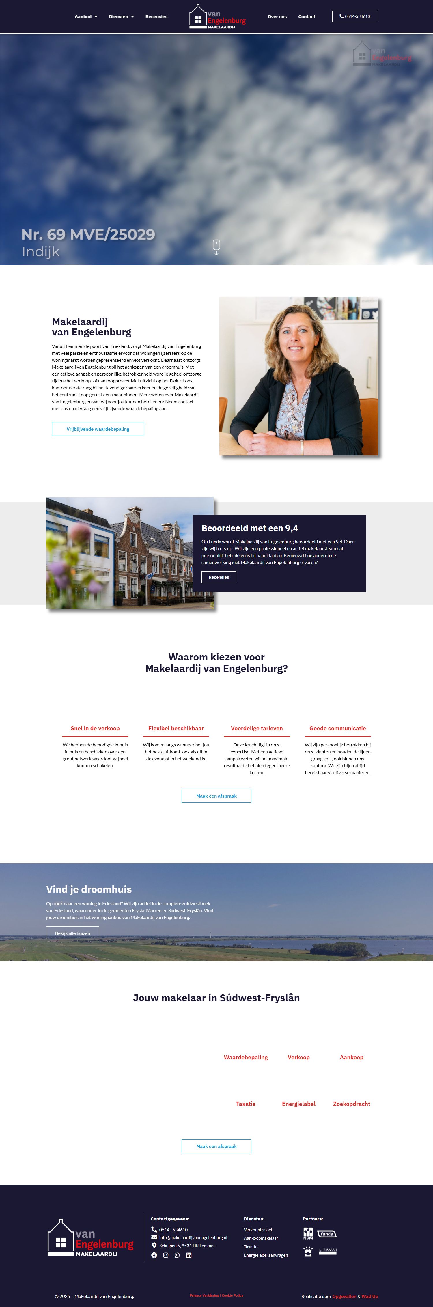 Screenshot of the website of www.makelaardijvanengelenburg.nl