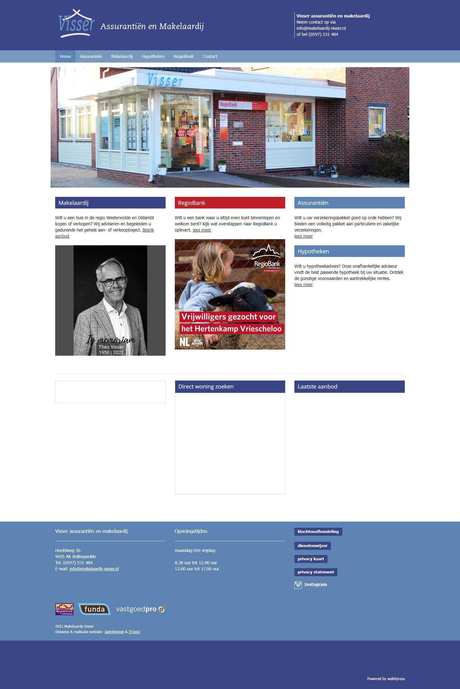 Screenshot van de website van www.makelaardij-visser.nl