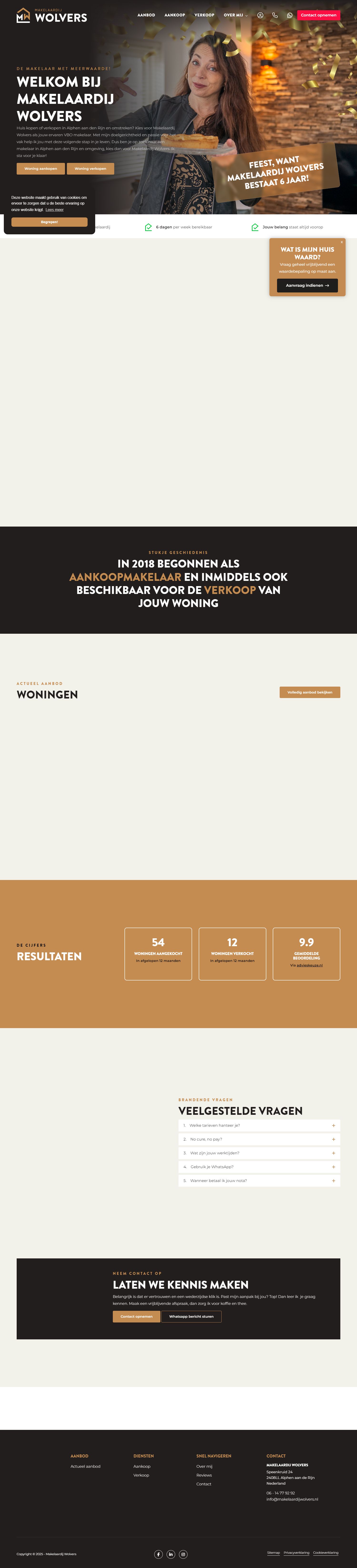 Screenshot van de website van www.moniquewolvers.nl