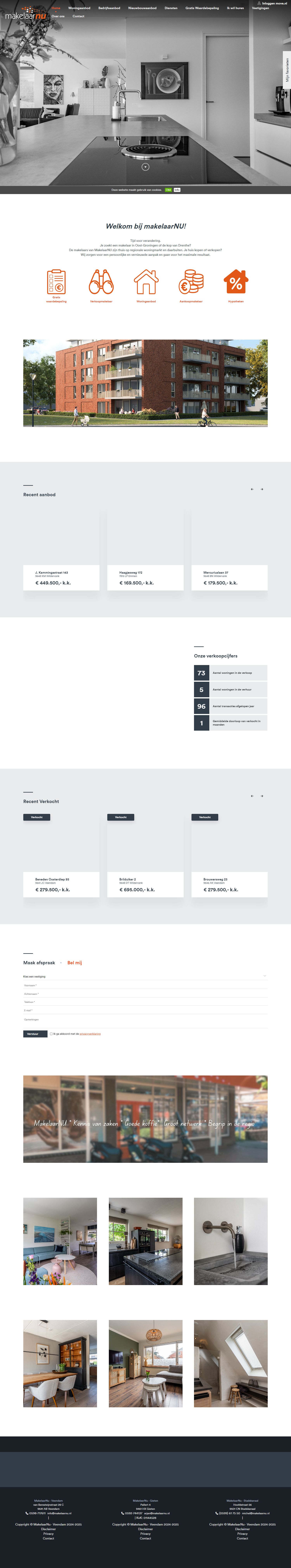 Screenshot van de website van www.makelaarnu.nl