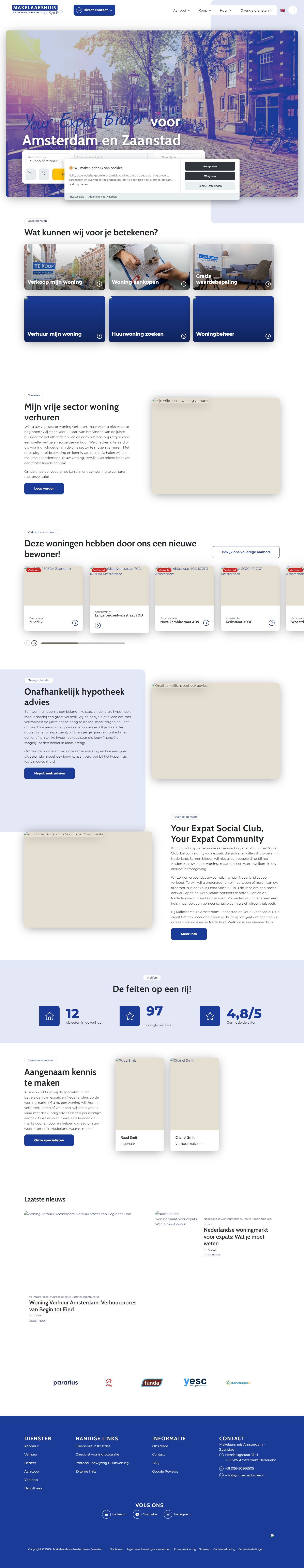 Screenshot van de website van www.yourexpatbroker.nl