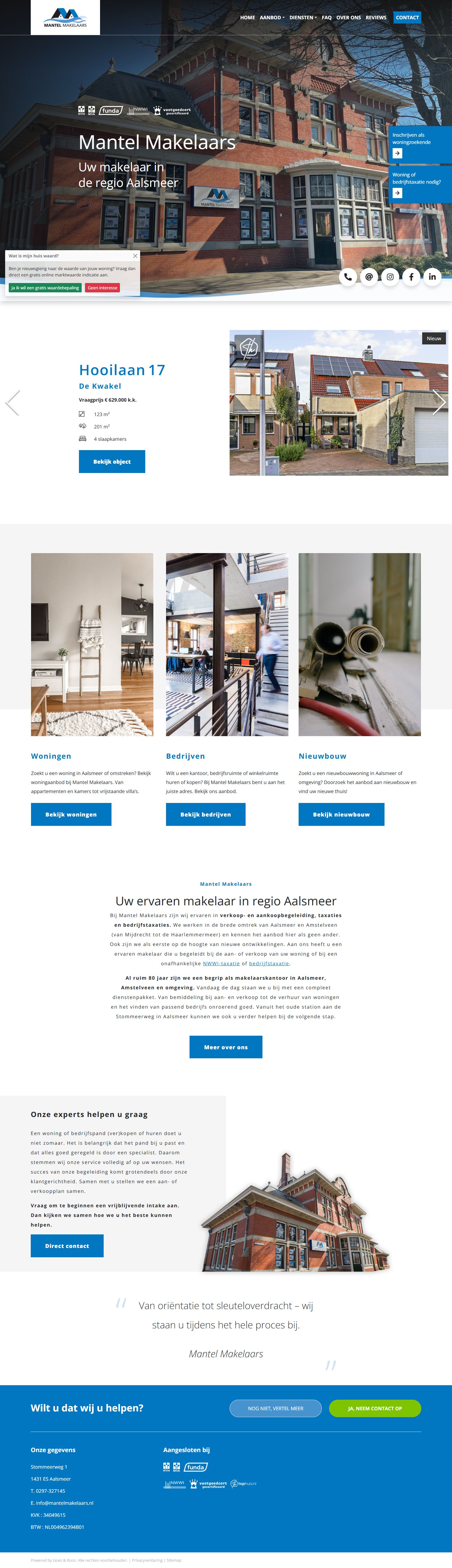 Team foto van Makelaarskantoor Mantel BV