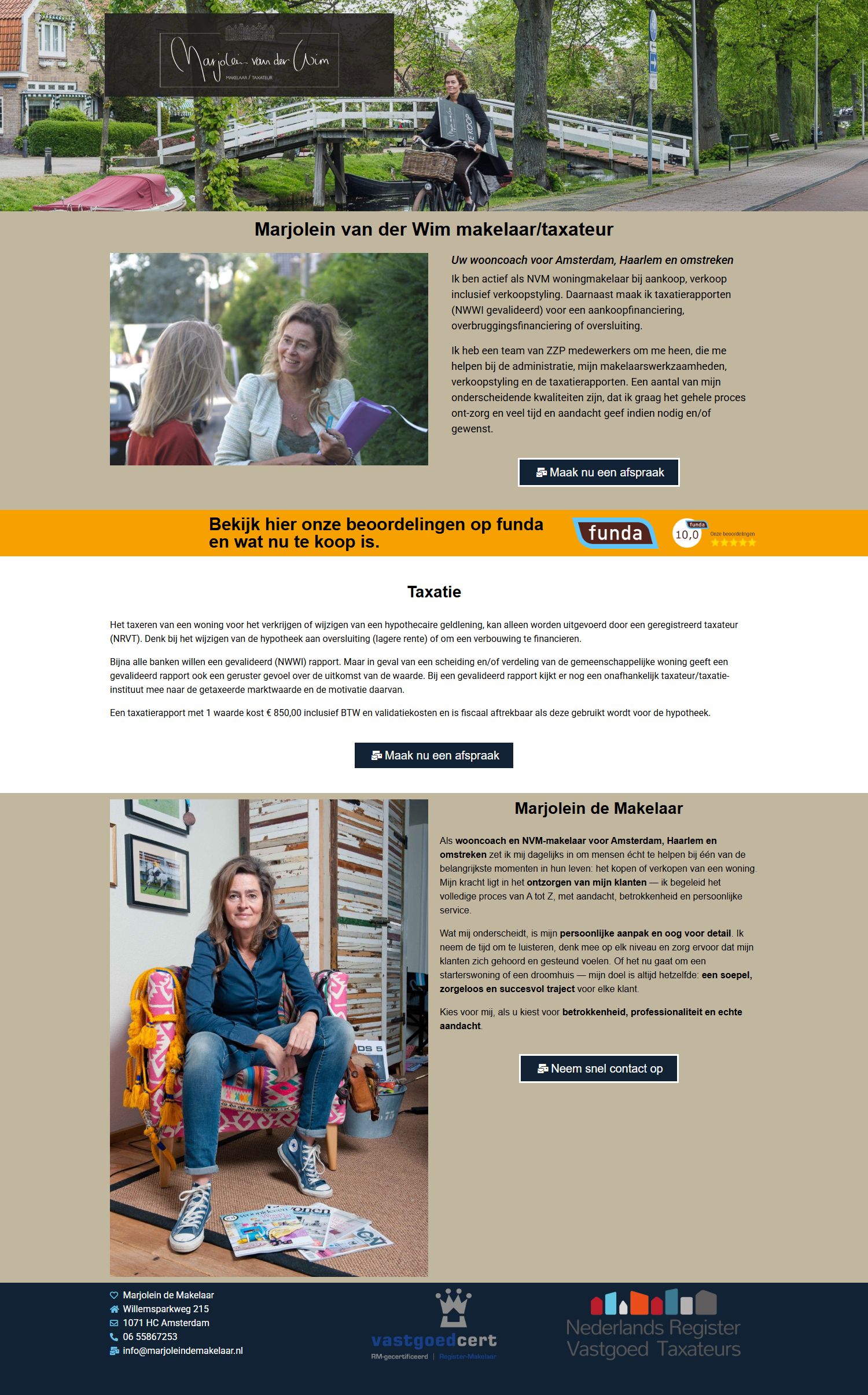 Screenshot van de website van www.marjoleindemakelaar.nl