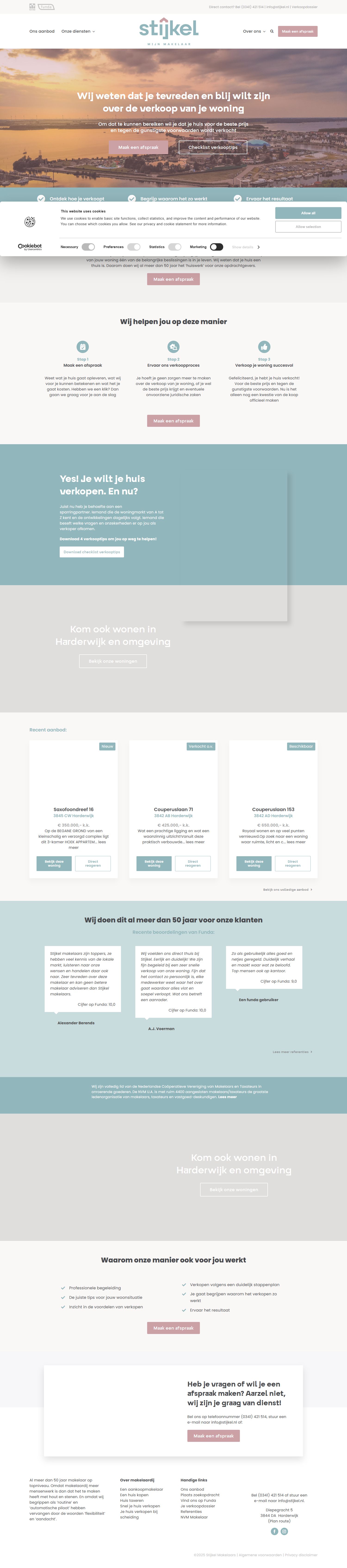 Screenshot of the website of www.stijkel.nl