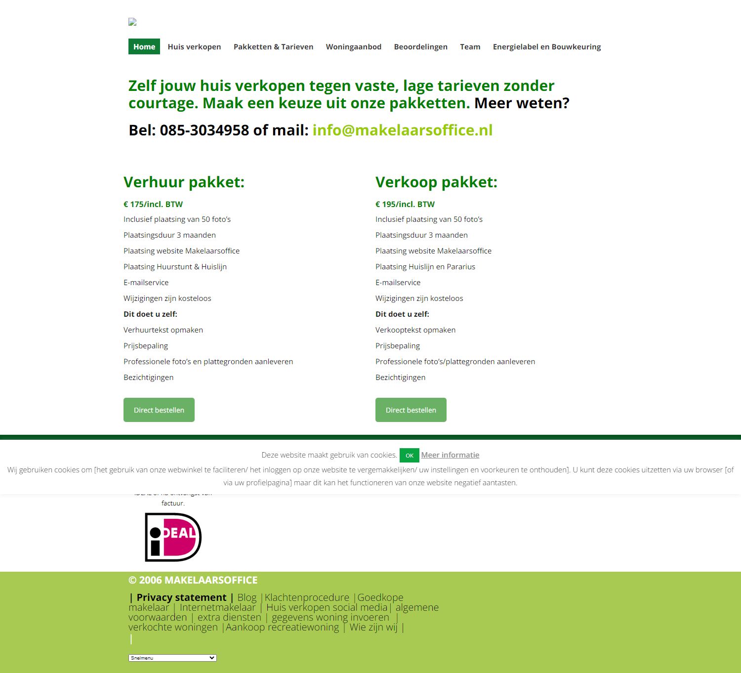 Screenshot van de website van www.makelaarsoffice.nl