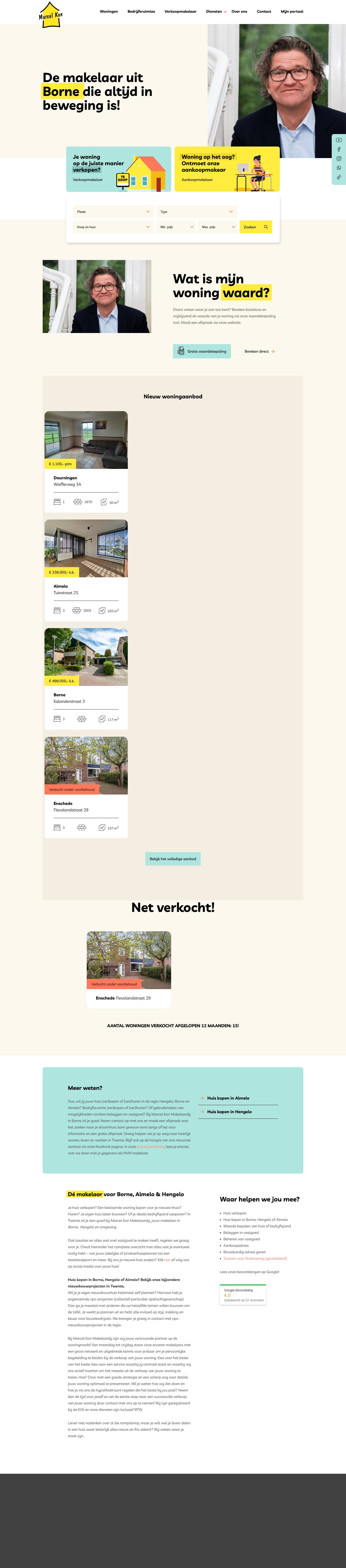 Screenshot van de website van www.marcel-kon.nl