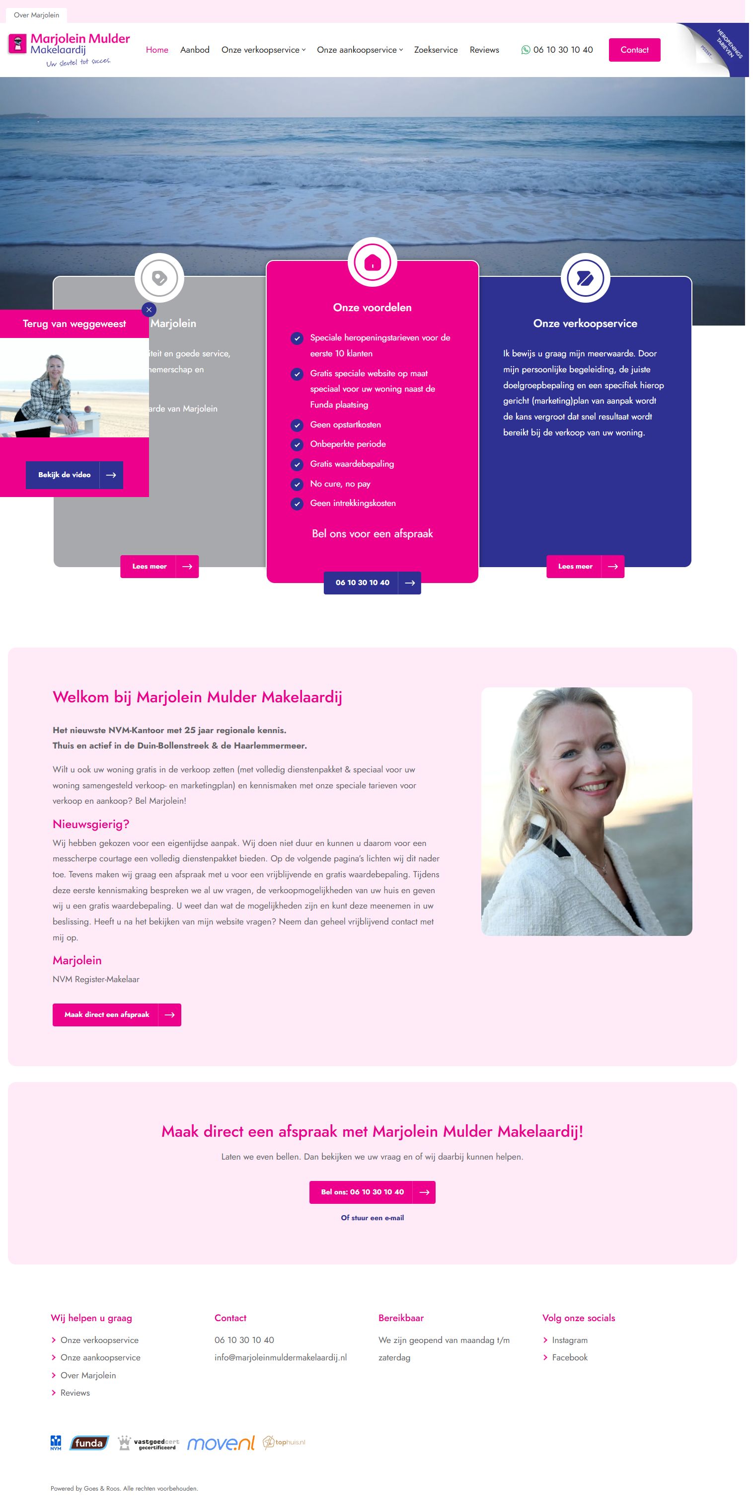 Screenshot der Website von www.marjoleinmuldermakelaardij.nl