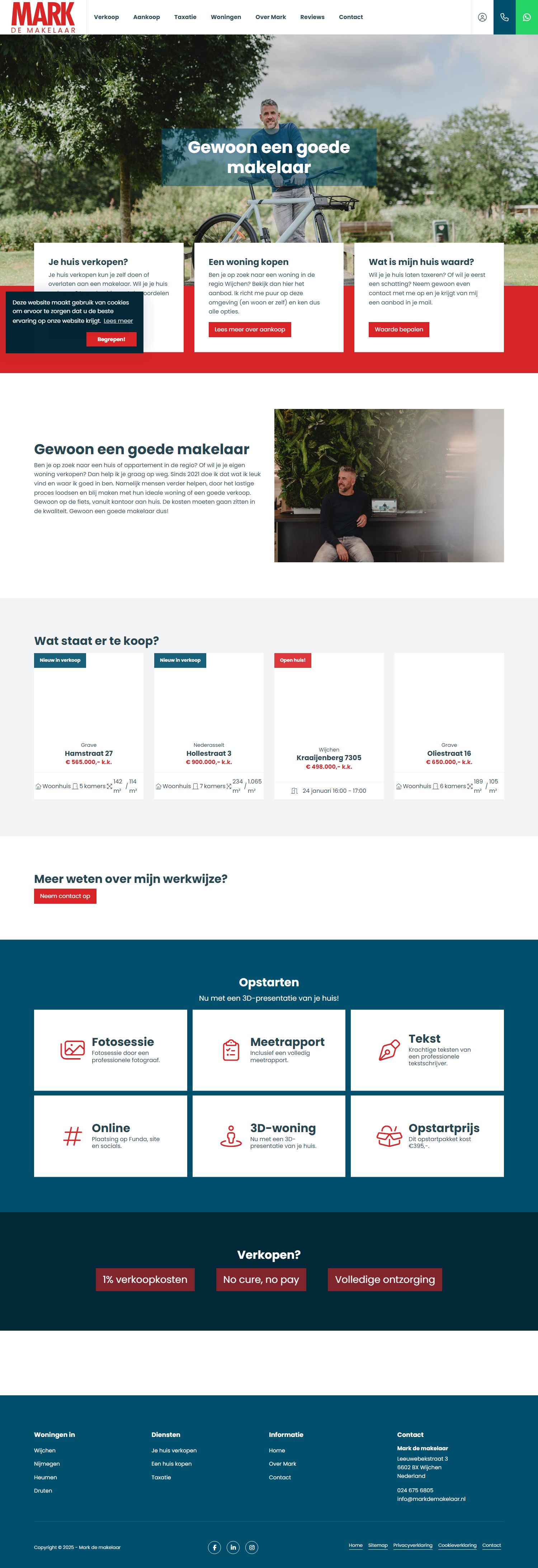 Screenshot van de website van www.markdemakelaar.nl