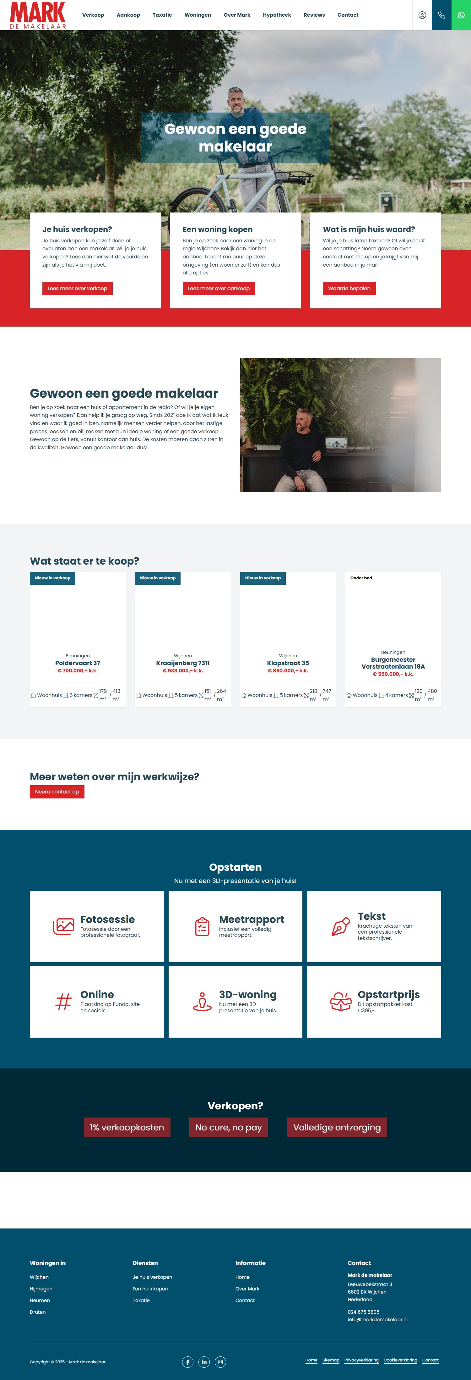 Screenshot van de website van www.markdemakelaar.nl