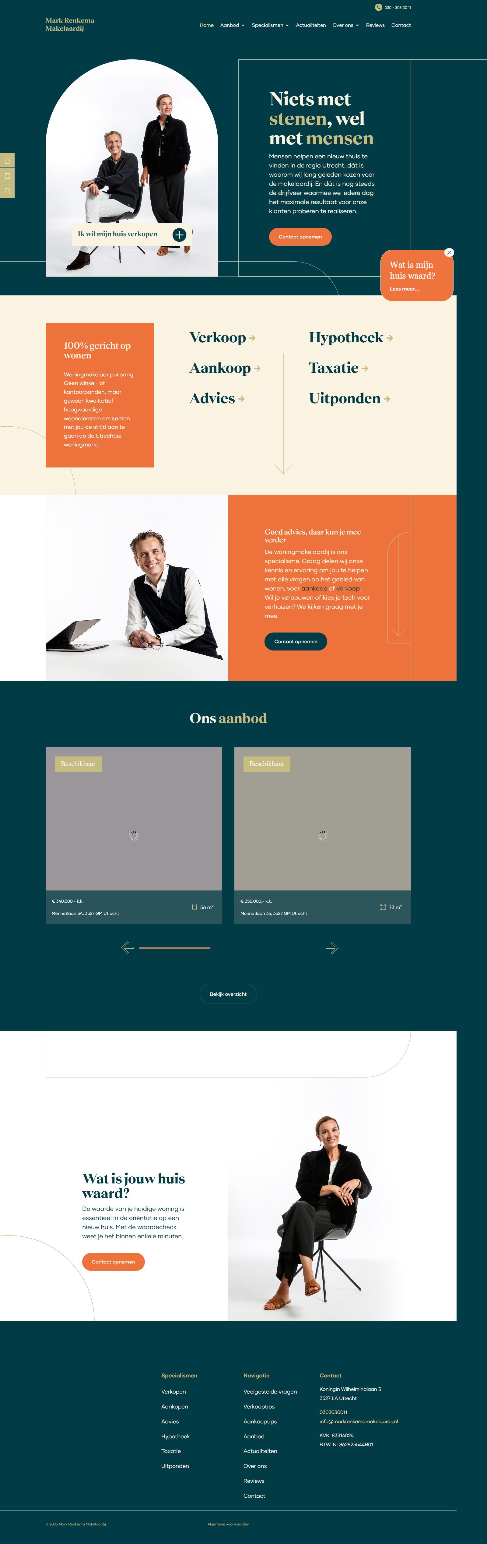 Capture d'écran du site web de www.markrenkemamakelaardij.nl