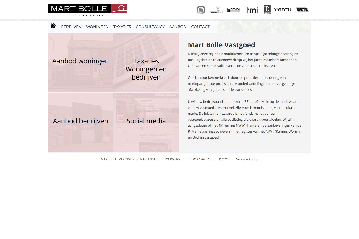 Screenshot van de website van www.martbolle.nl