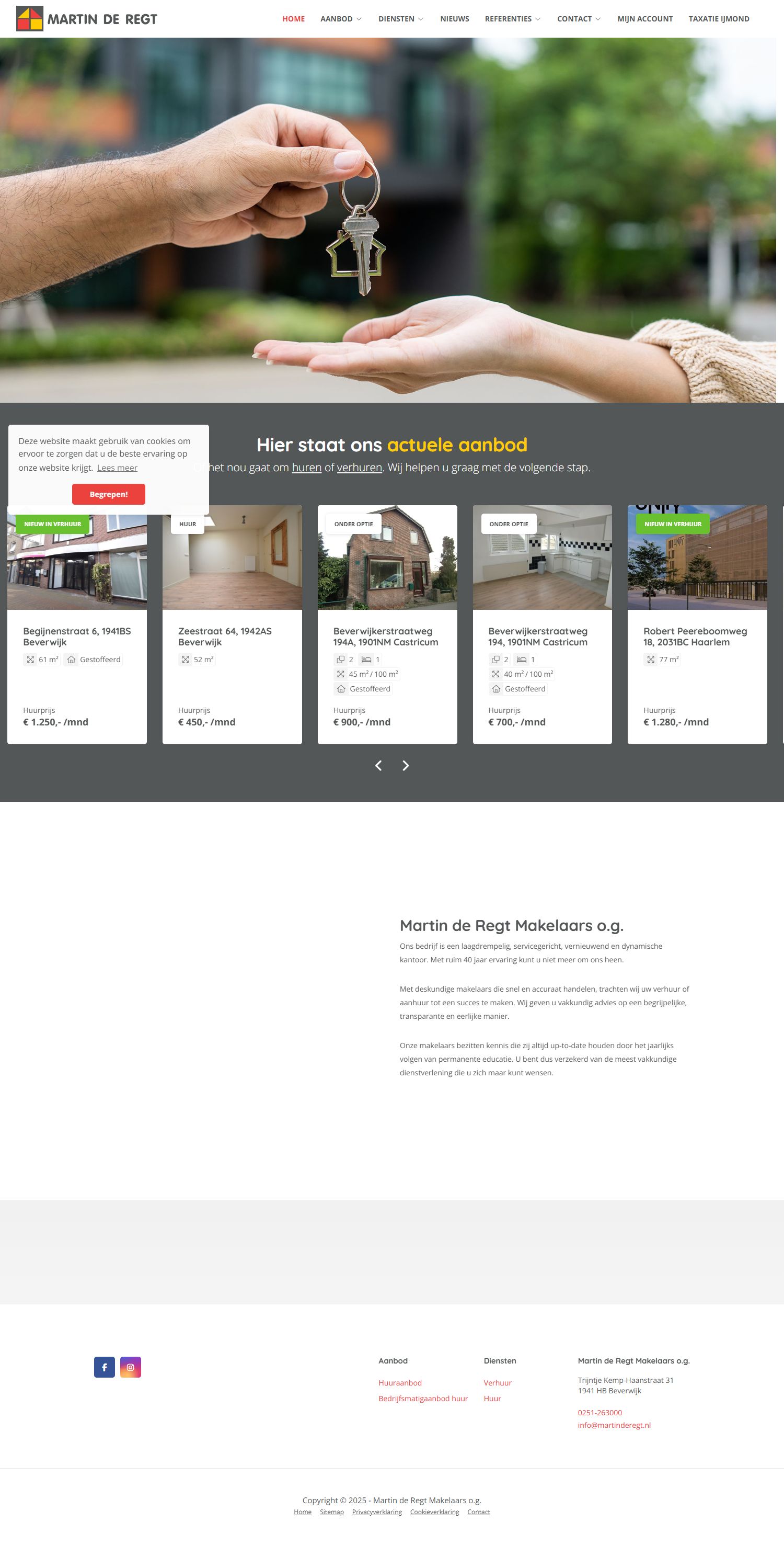 Capture d'écran du site web de www.martinderegt.nl