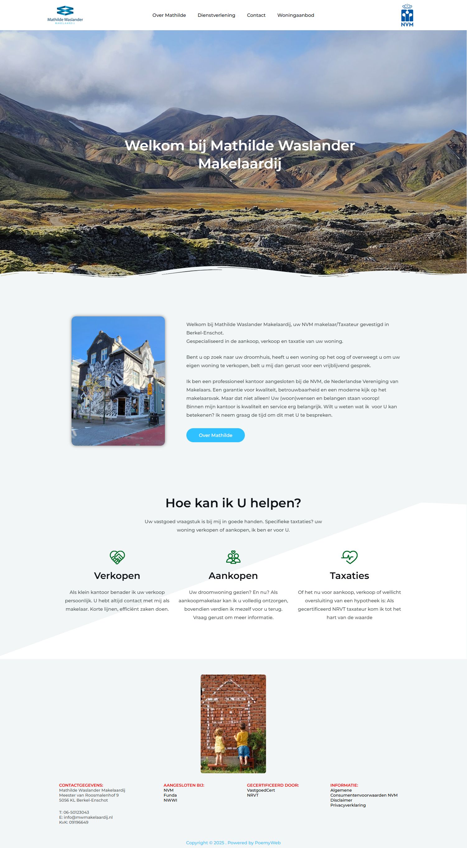 Capture d'écran du site web de www.mwmakelaardij.nl