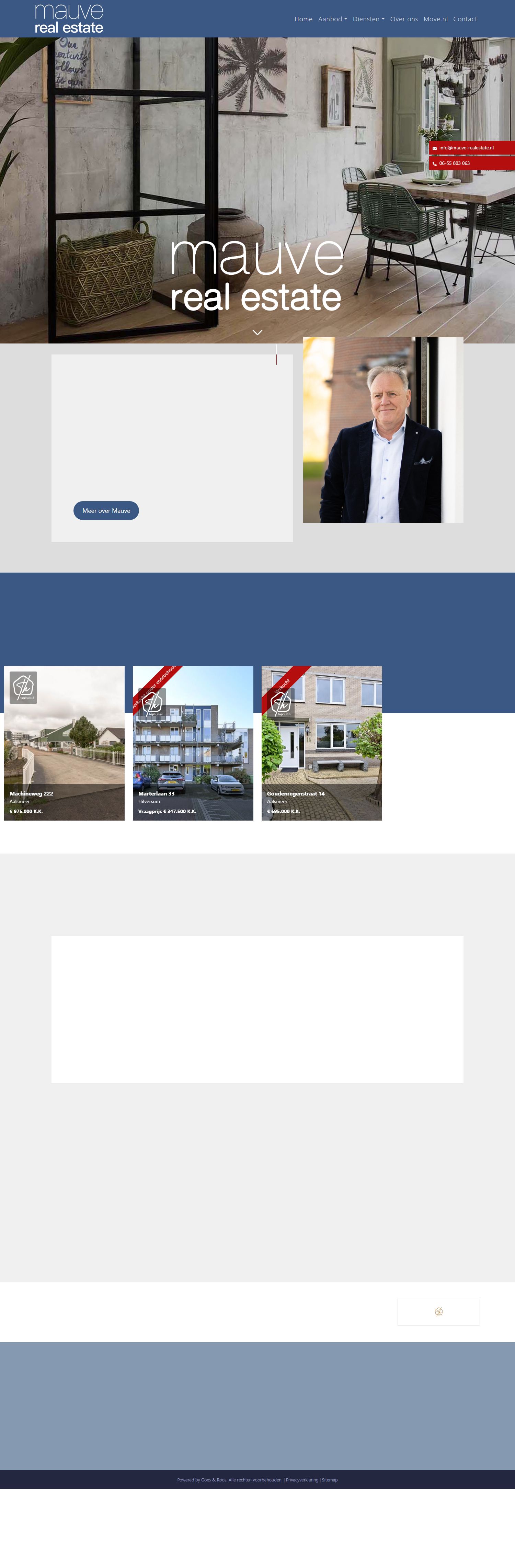 Screenshot van de website van www.mauve-realestate.nl