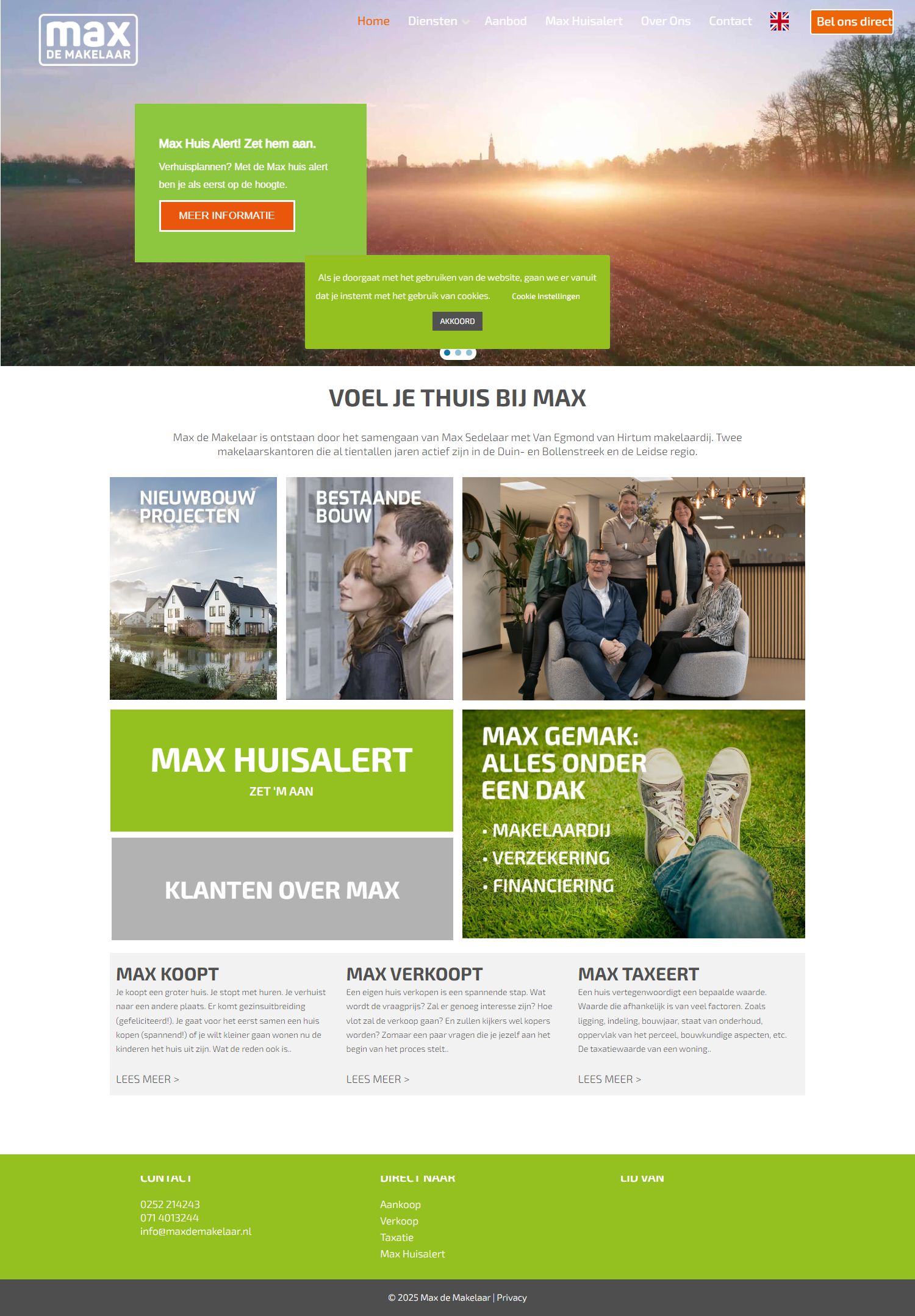 Screenshot van de website van www.maxdemakelaar.nl