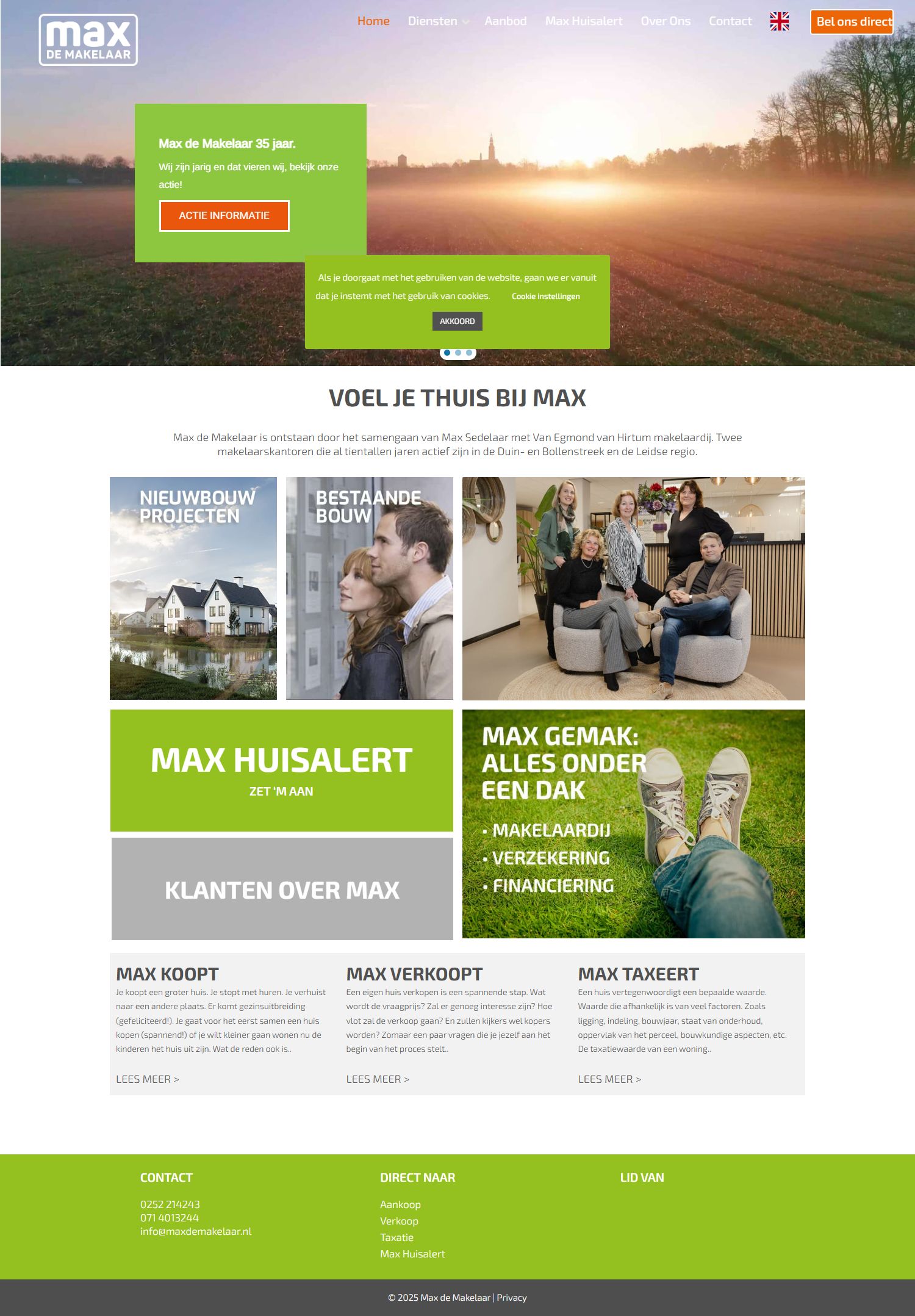 Screenshot of the website of www.maxdemakelaar.nl