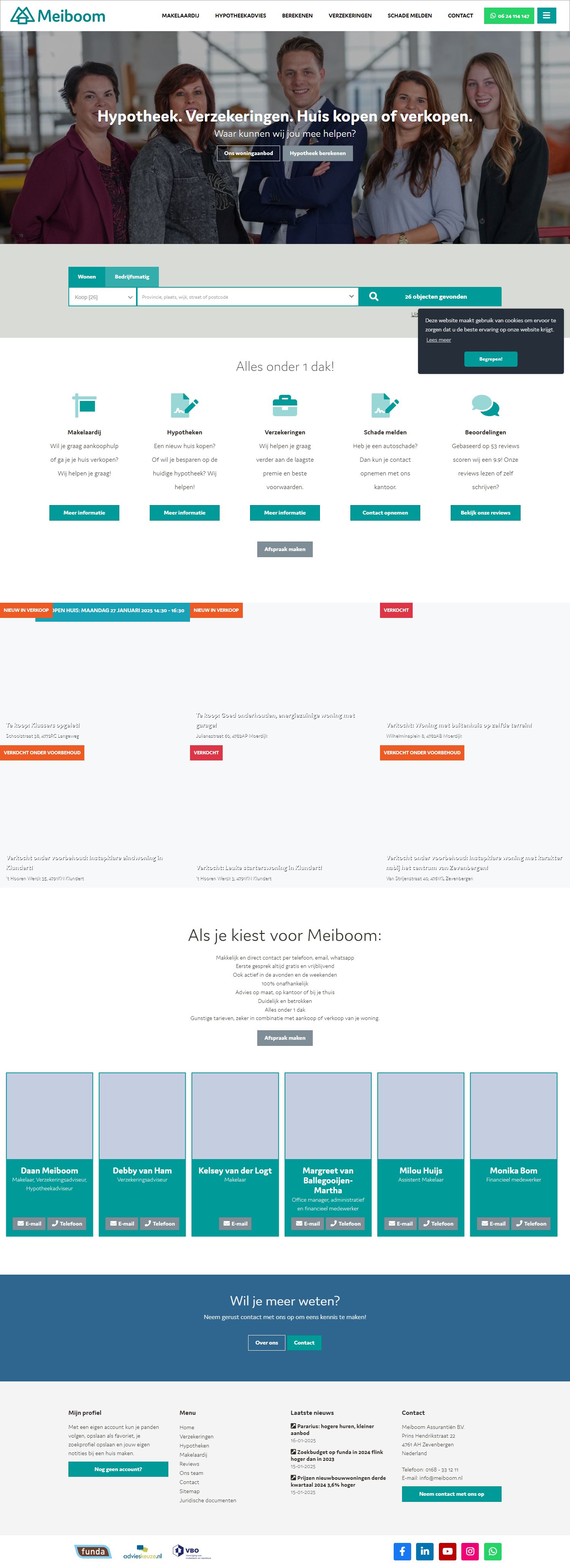 Screenshot van de website van www.meiboom.nl