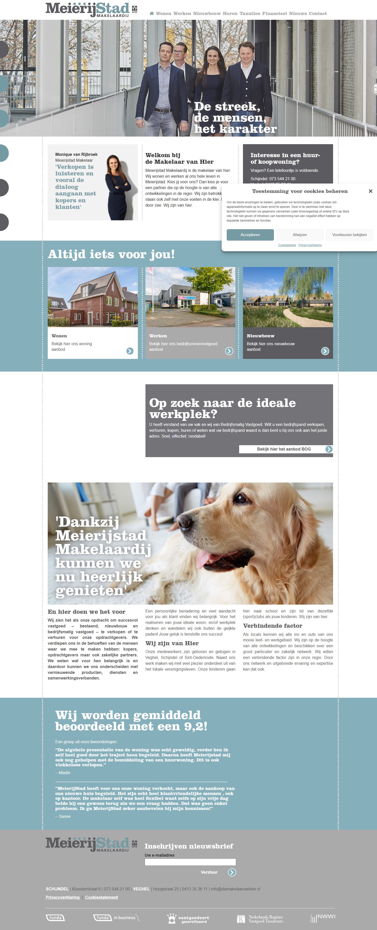 Screenshot of the website of www.demakelaarvanhier.nl