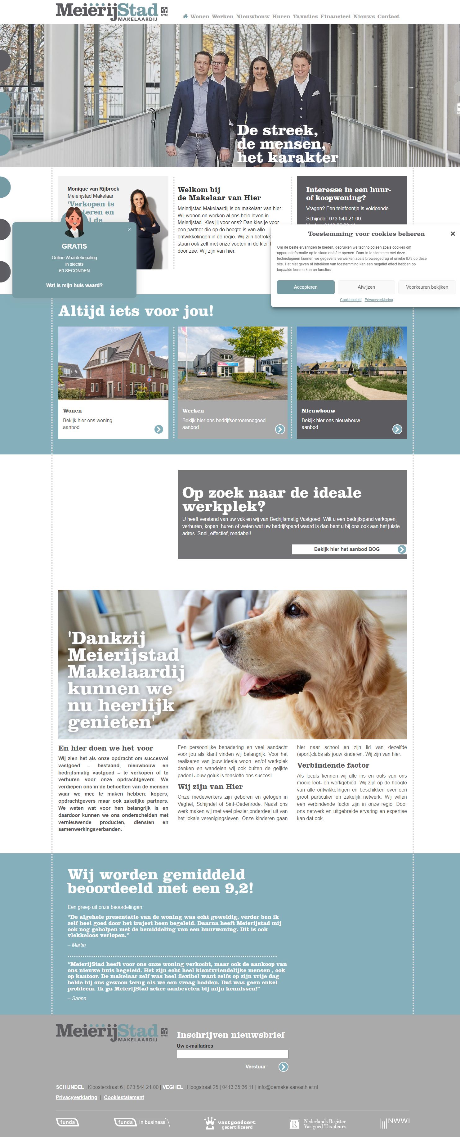 Screenshot van de website van www.demakelaarvanhier.nl