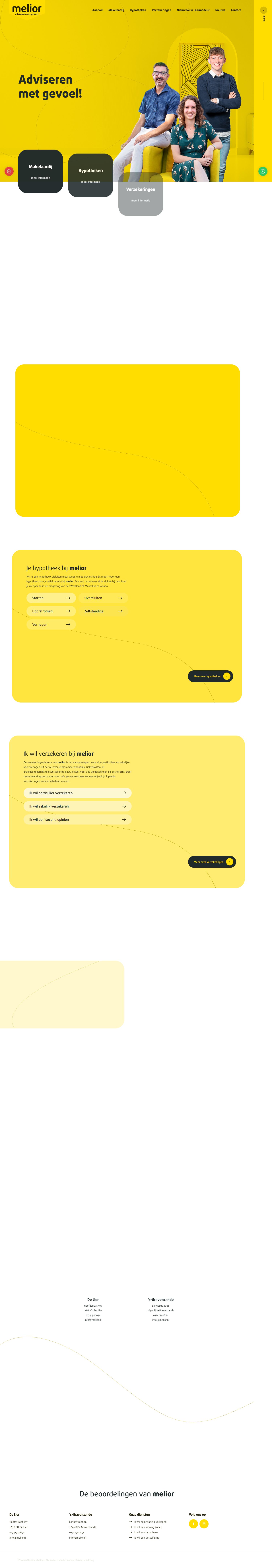 Screenshot van de website van www.melior.nl