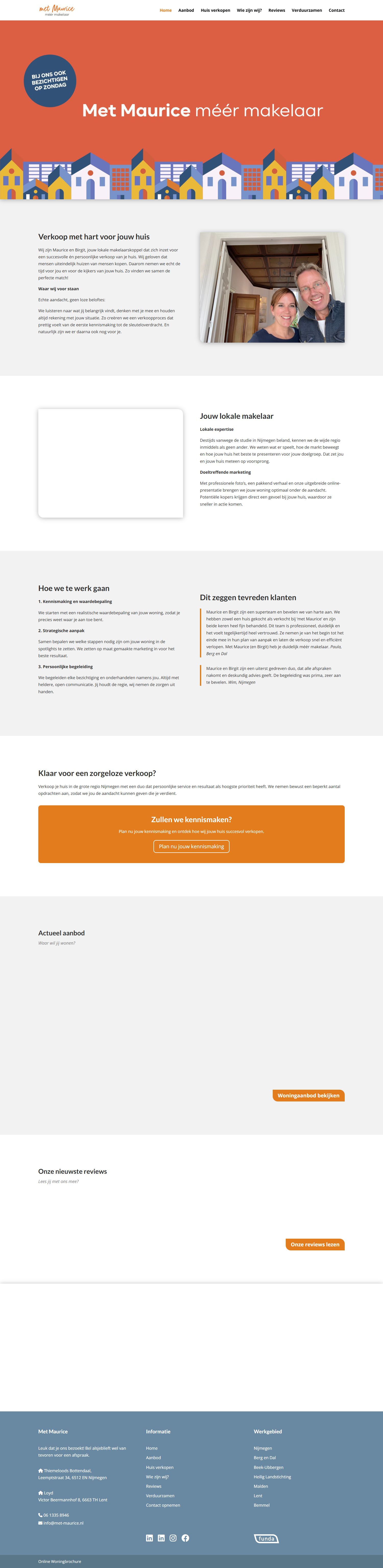 Capture d'écran du site web de www.met-maurice.nl