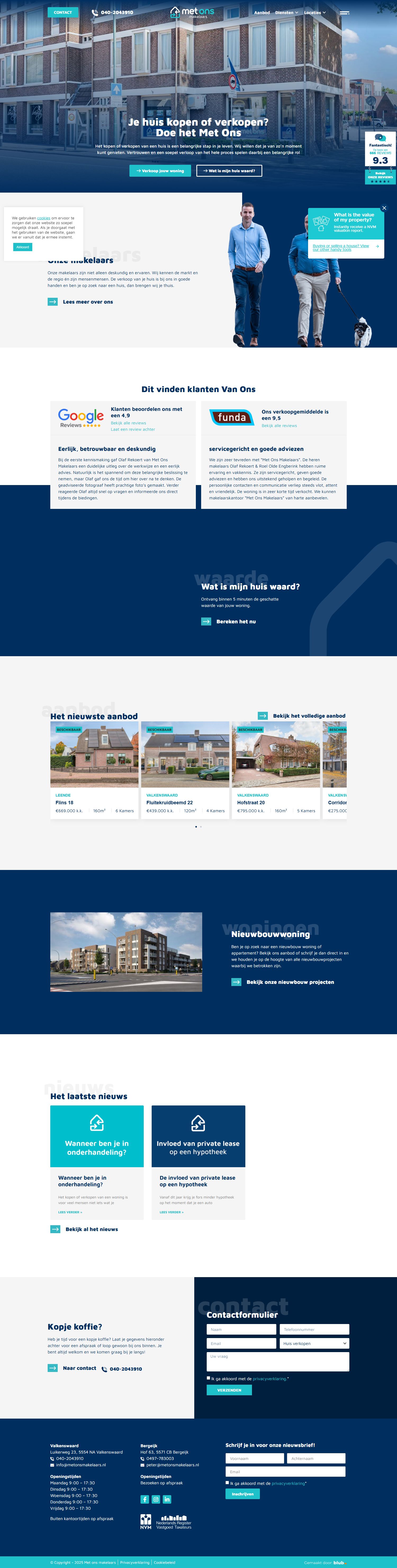 Screenshot of the website of www.metonsmakelaars.nl