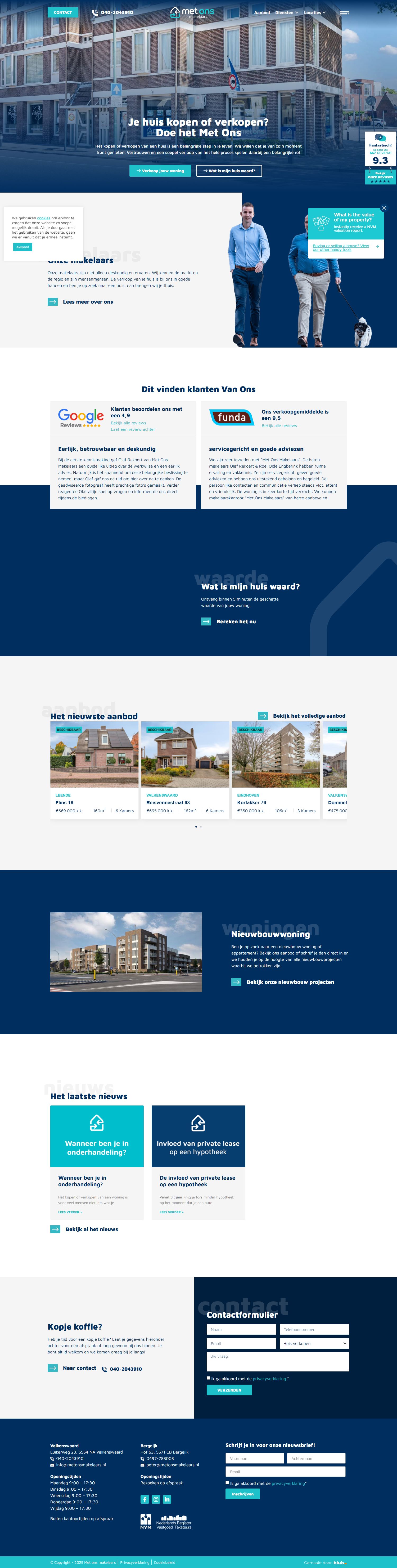 Screenshot of the website of www.metonsmakelaars.nl
