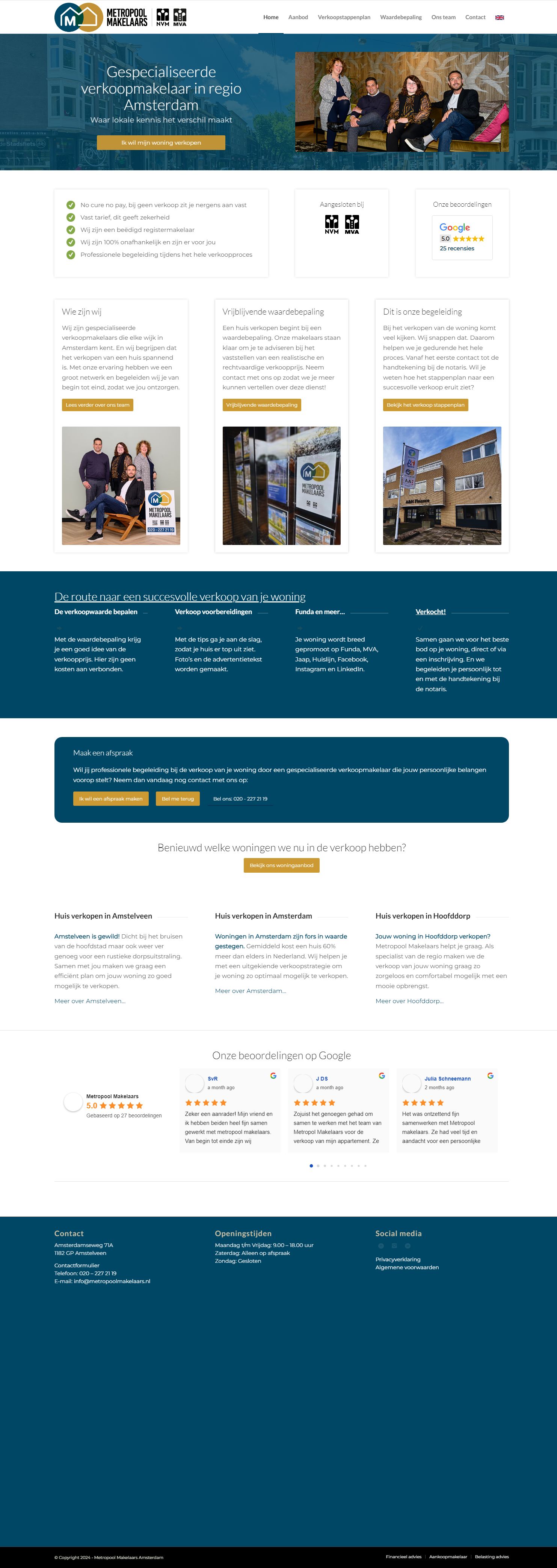 Screenshot van de website van www.metropoolmakelaars.nl