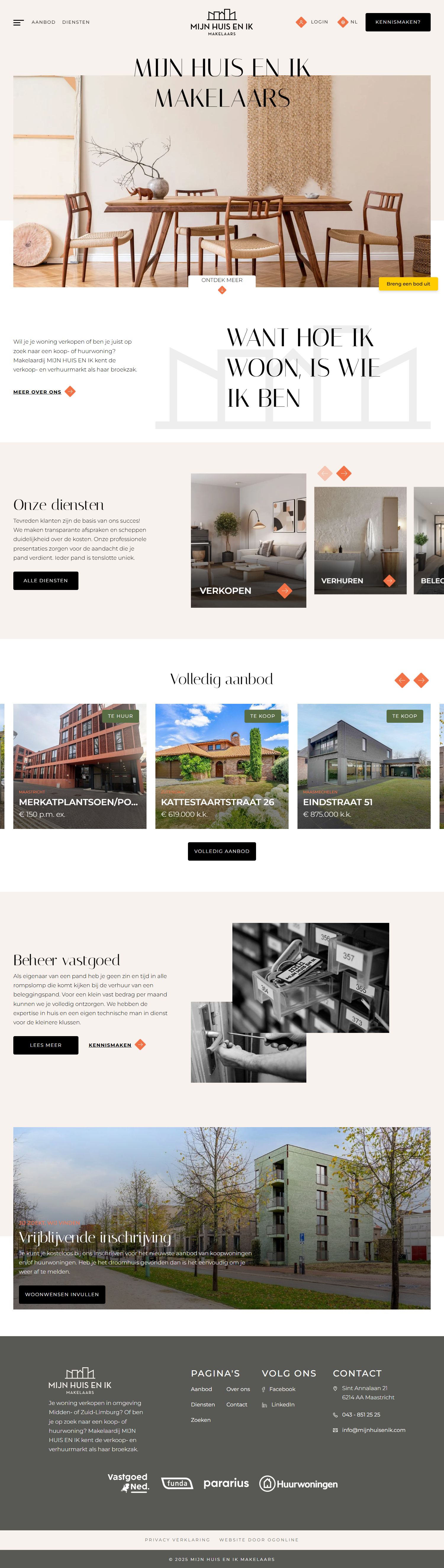 Screenshot of the website of www.mijnhuisenik.com