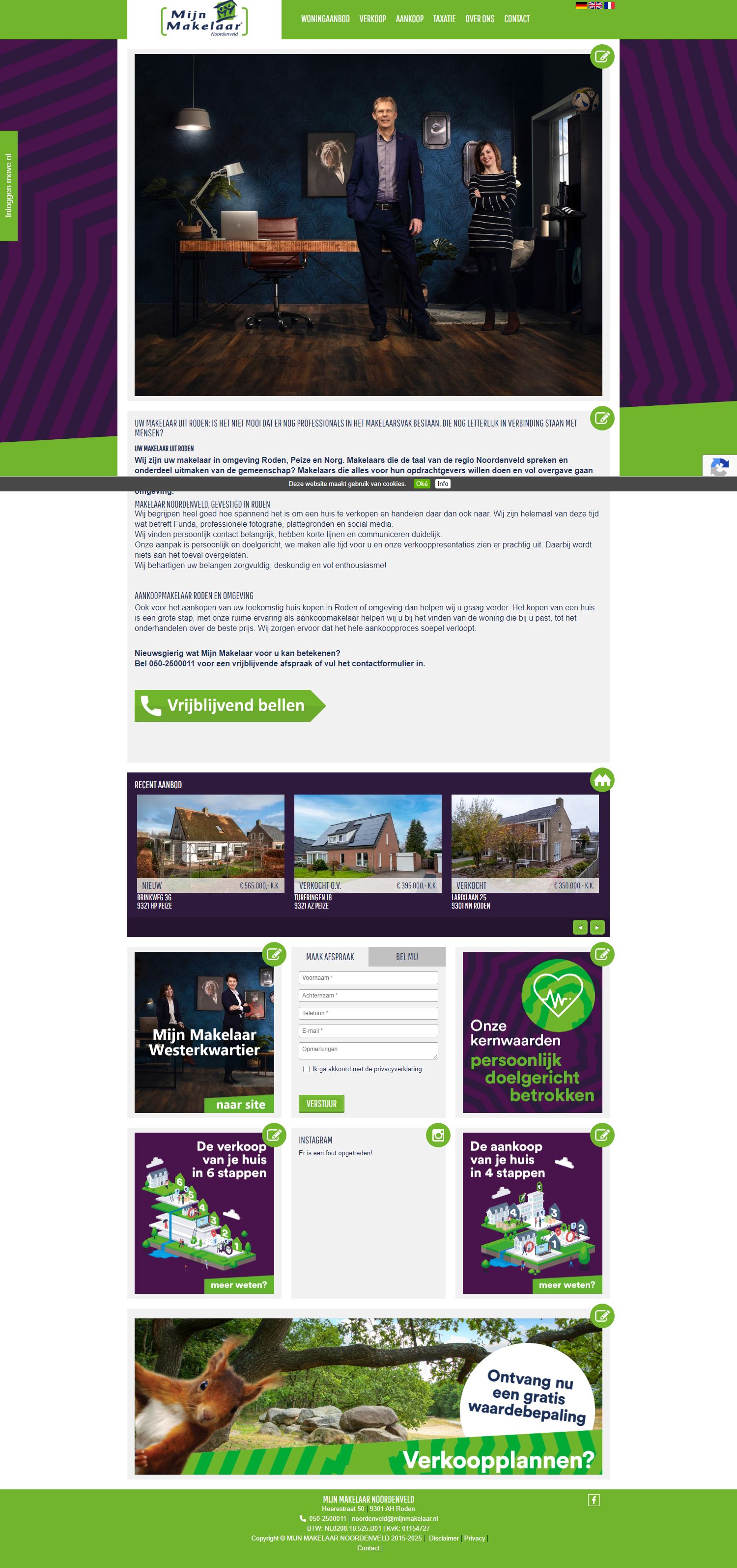 Screenshot van de website van www.mijnmakelaarnoordenveld.nl