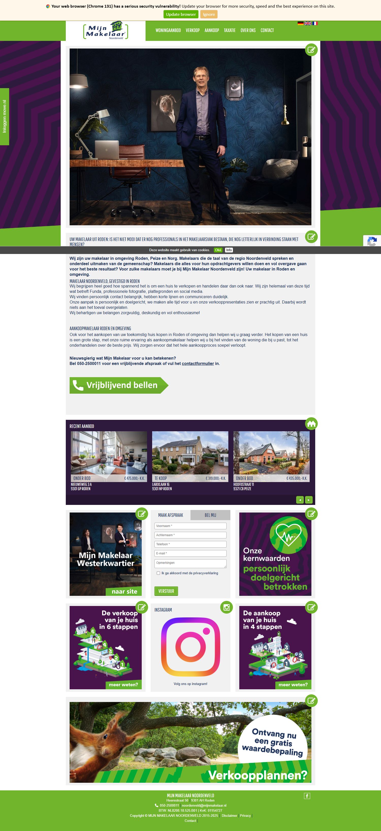 Screenshot van de website van www.mijnmakelaarnoordenveld.nl