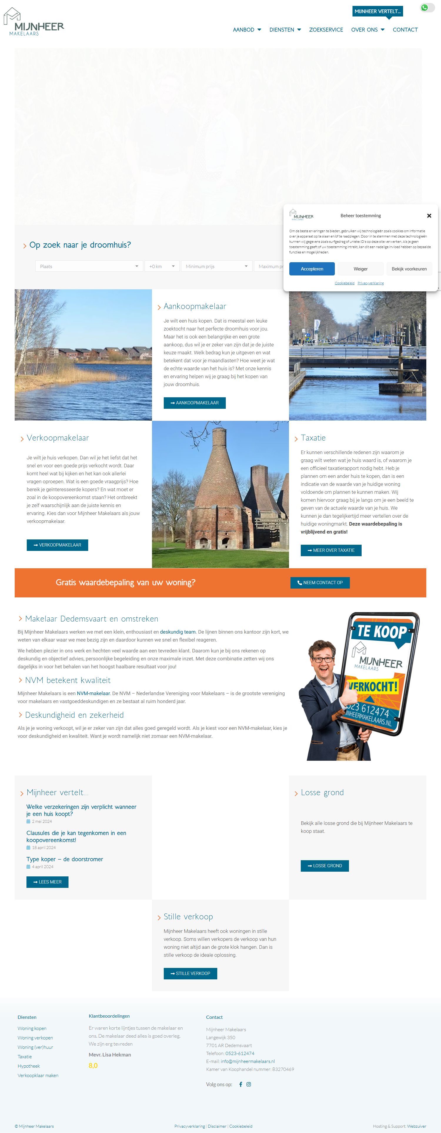 Screenshot van de website van www.mijnheermakelaars.nl