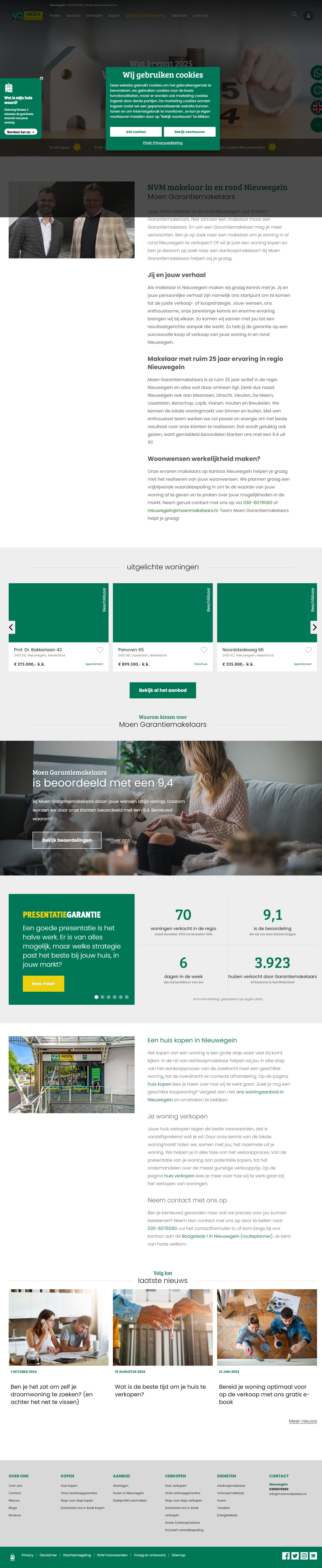 Screenshot van de website van www.moenmakelaars.nl