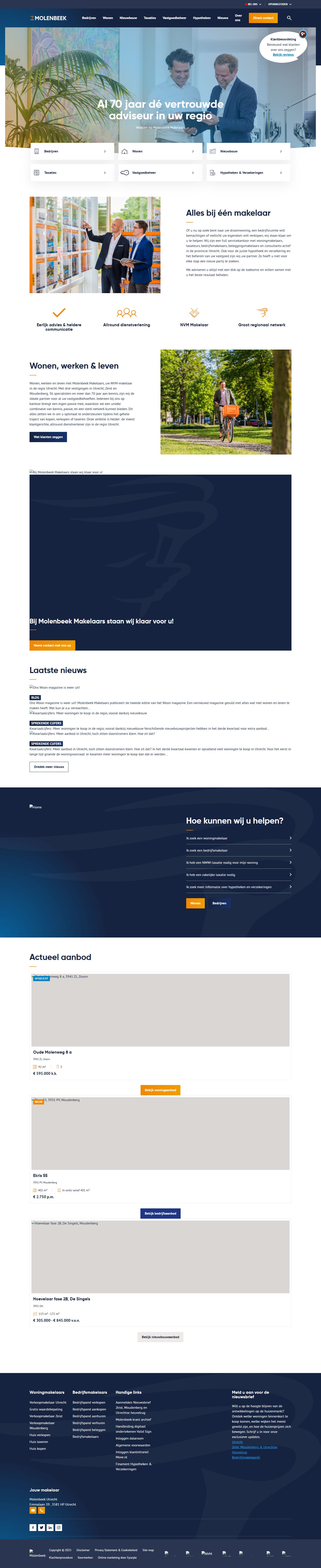 Capture d'écran du site web de www.molenbeek.nl