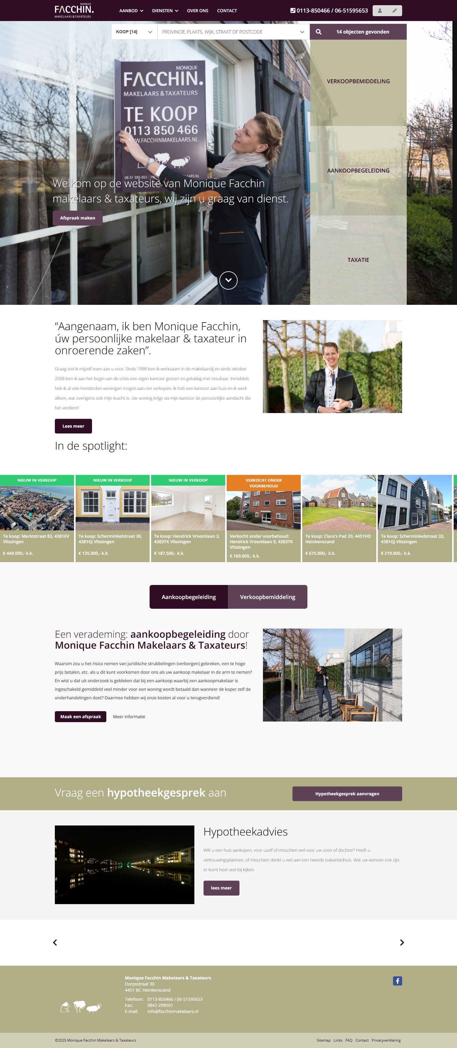 Team foto van Monique Facchin Makelaars & Taxateurs