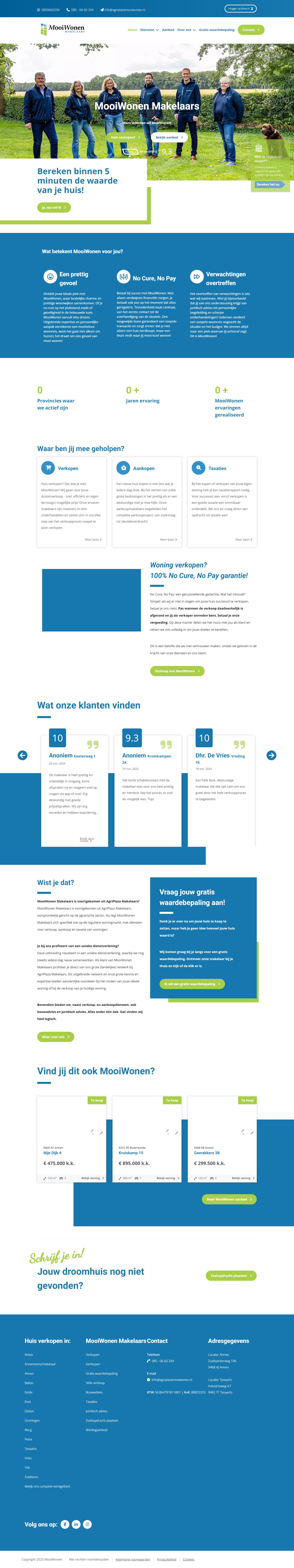 Screenshot van de website van www.agriplazamooiwonen.nl