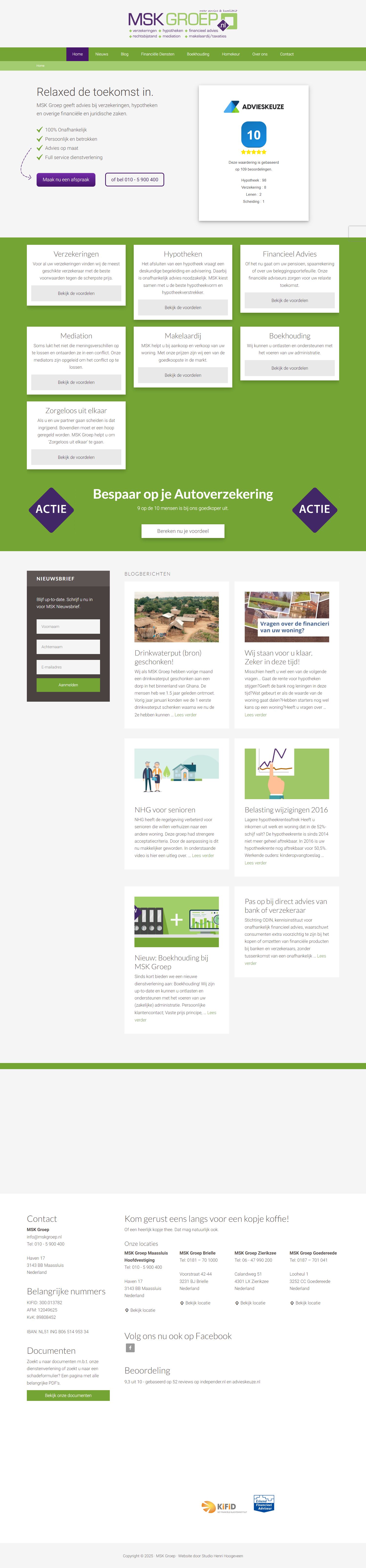 Screenshot van de website van www.mskgroep.nl