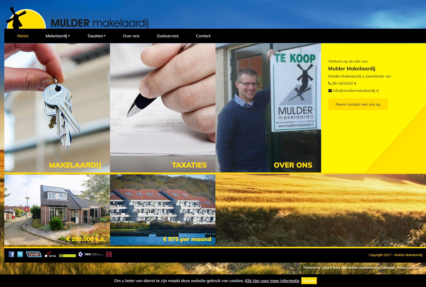Screenshot van de website van www.muldermakelaardij.nl