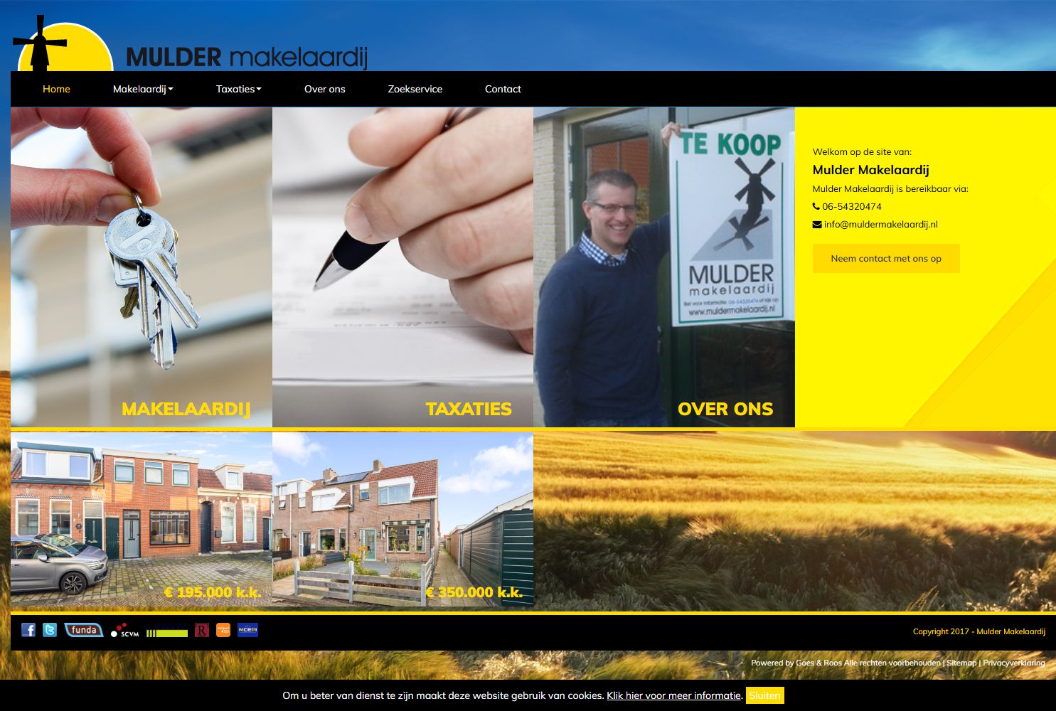 Screenshot van de website van www.muldermakelaardij.nl